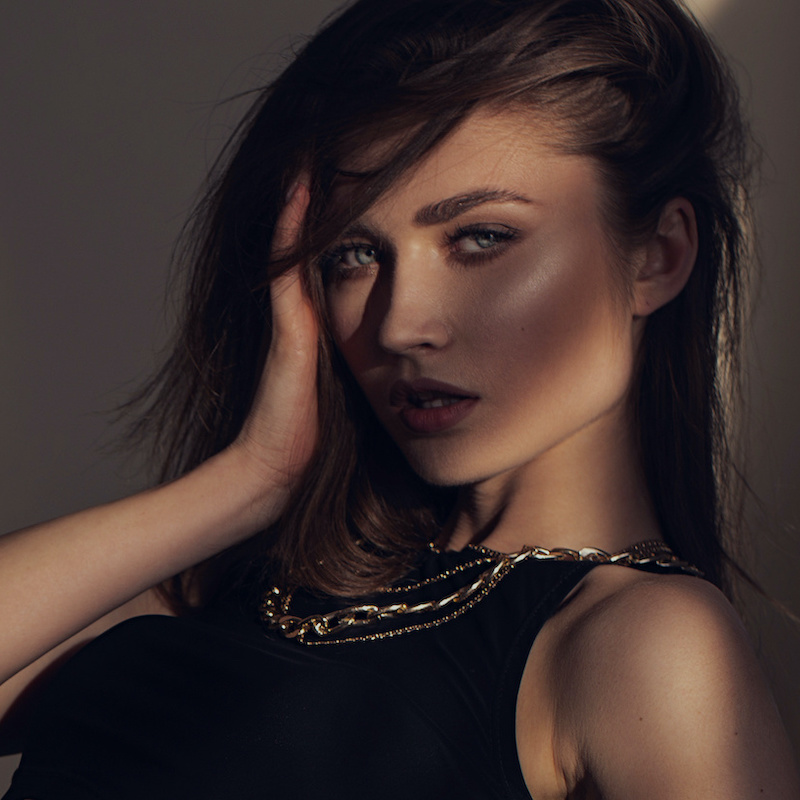 face lift beautiful young woman with soft makeup